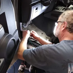 Ken installing an ignition interlock.