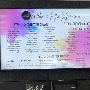 XPerience Nutrition:  Menu Screen (17 Jun 2021)