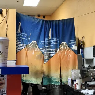 interior, sushi and sashimi