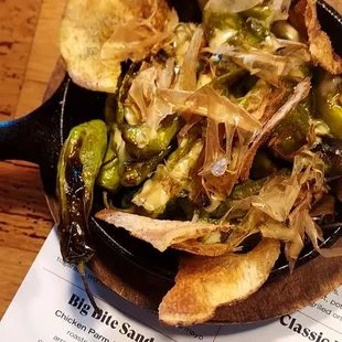 Grilled shoshito peppers