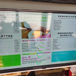 Latest Menu $ as of 11/22/23 (Ps. Sorry for the glare)