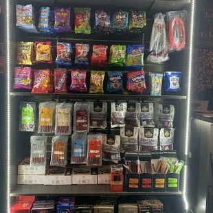 a display of snacks