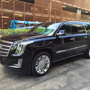 Top of the line Cadillac Escalade ESV platinum edition added to our fleet