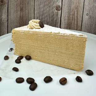 Slice of Coffee Mille Crepe Cake