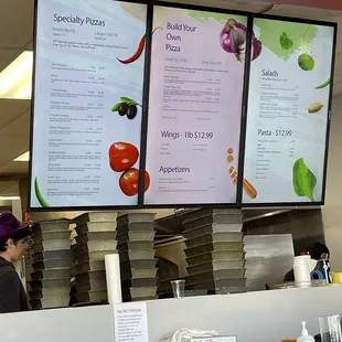 Menu sorry hard to see