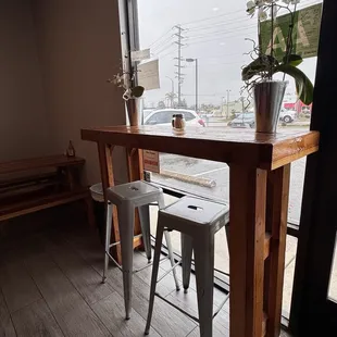 Bar top seating area