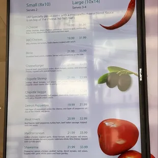 Specialty Pizza Menu