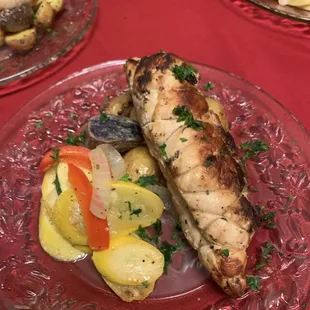 Stuffed Chicken Florentine Fresh Herb Vegetables &amp; Roasted Potatoes