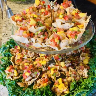 Mango Cilantro Chicken Tostado Bites