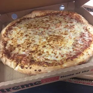 1 of the 6 Basic cheese pizza we got...when we ordered different types