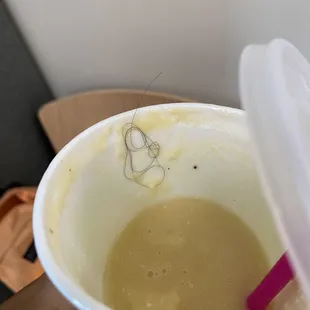 Clump of hair in my smoothie!