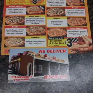 the menu