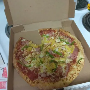 Hawaiian. Raw toppings.