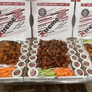 chicken wings and carrots