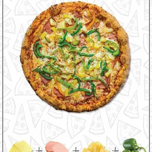 These are our favorite pies!! Hawaiian  And house favorite