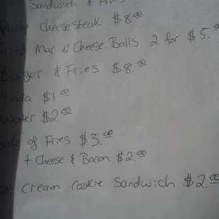 The temporary menu of what on sale