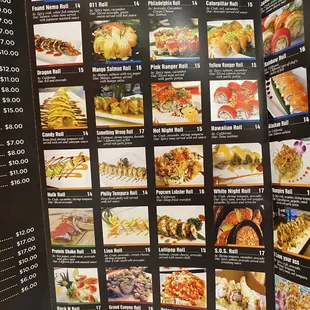 Menu as of February 27, 2023