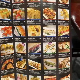 Menu as of February 27, 2023