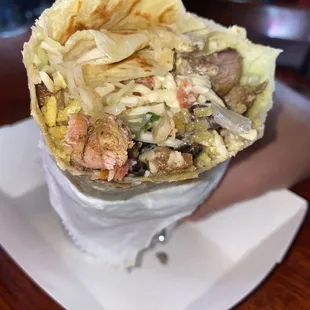 Grilled chicken burrito