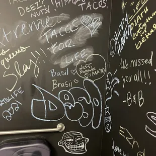 a blackboard with writing on it