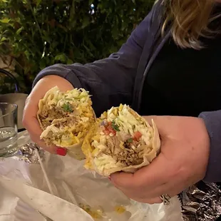 Regular size burrito is big enough for two people!