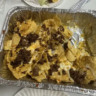 Nacho supreme, dried out meat and very little cheese