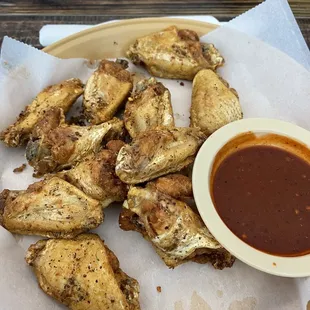 Caribbean jerk wings with hot sauce