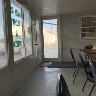 Inside the seating area