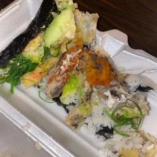 the whole tail shell is supposed to be considered the portion of lobster in my burrito