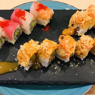 Rainbow roll and Clearwater beach roll