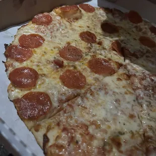 Half cheese half pepperoni