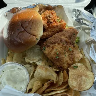 Fresh Walleye sandwich is great.