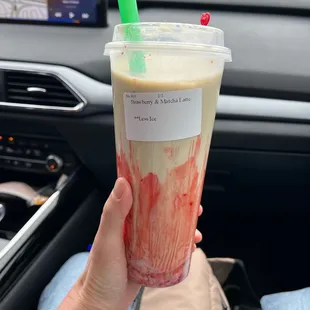 Strawberry Matcha Latte