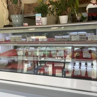 a display of cheeses