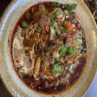 Spicy Pepper Chicken Offal Noodle Soup