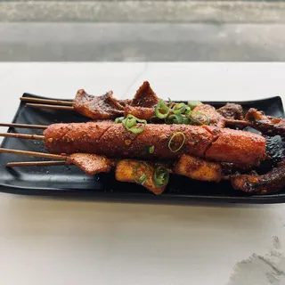 Fried Spicy Squid Skewers