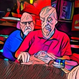 two men playing cards