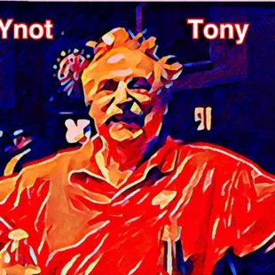 a man in a red shirt