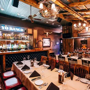 Longhorn Lounge for private dining. Guest Capacity 35