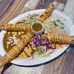 Cheese chicken flautas