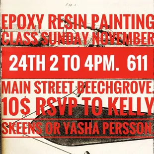 Class this Sunday 2-4pm 10$