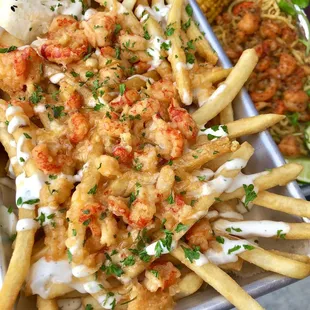 Crawfish scampi fries