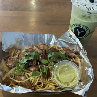 Garlic Noodles w House Grilled Chicken