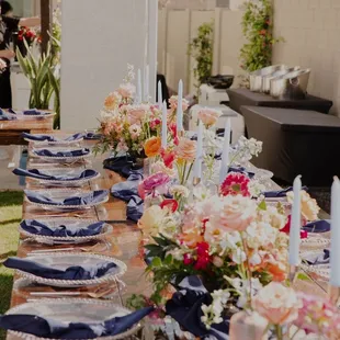 Our beautiful tables. YA Catering worked seamlessly with our wedding coordinator and florist. It was perfect!