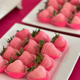 strawberries on plates
