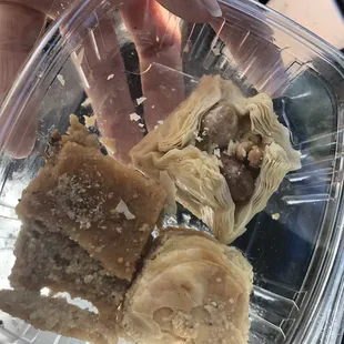 Sweet treats! (I&apos;m not sure what they are ... I think one was baklava)