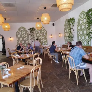 people sitting at tables