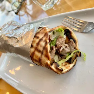 Chicken Shawarma pita - ask to add hummus!