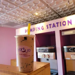 Black milk tea with glass jelly.   Starting a detox :-)