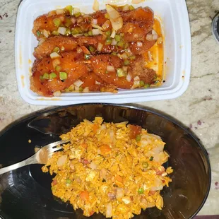 Thai Crispy fried shrimp and Sriracha fried rice